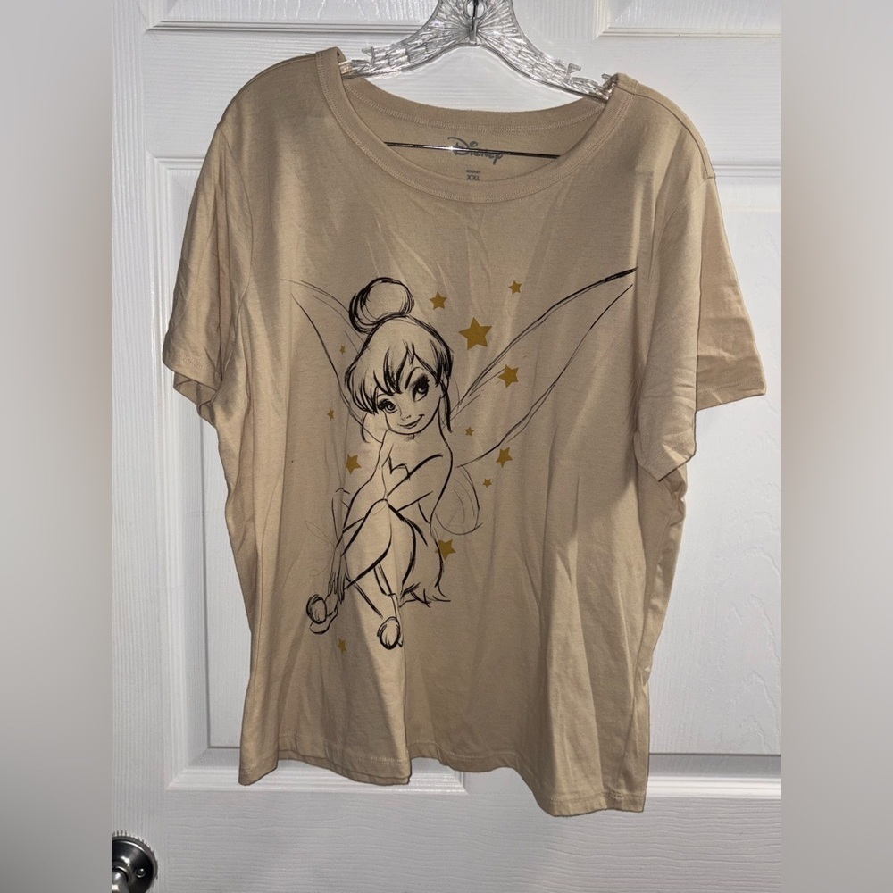 Disney Tan‎ Short Sleeve Tee with Fairy Graphic